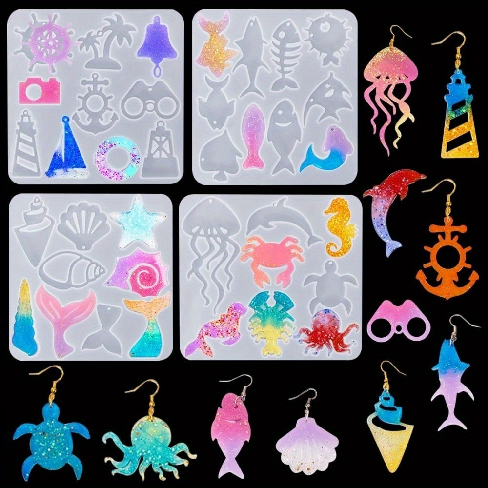 Silicone Mold Ocean - The Ocean-themed Earring And Pendant Mold