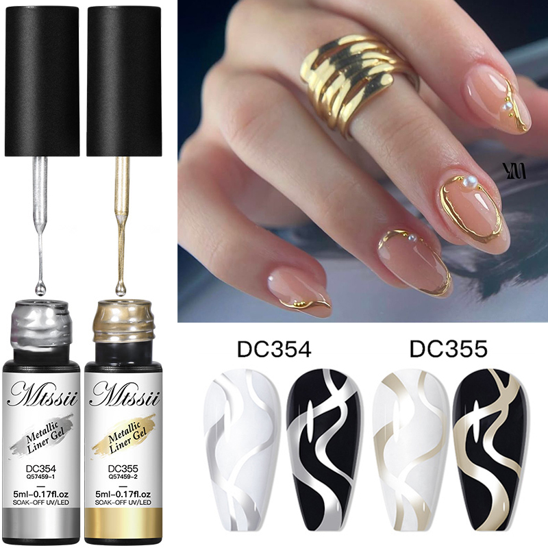 Resin Art With Rose - MTSSII 2/3Pcs Metallic Liner Gel Nail