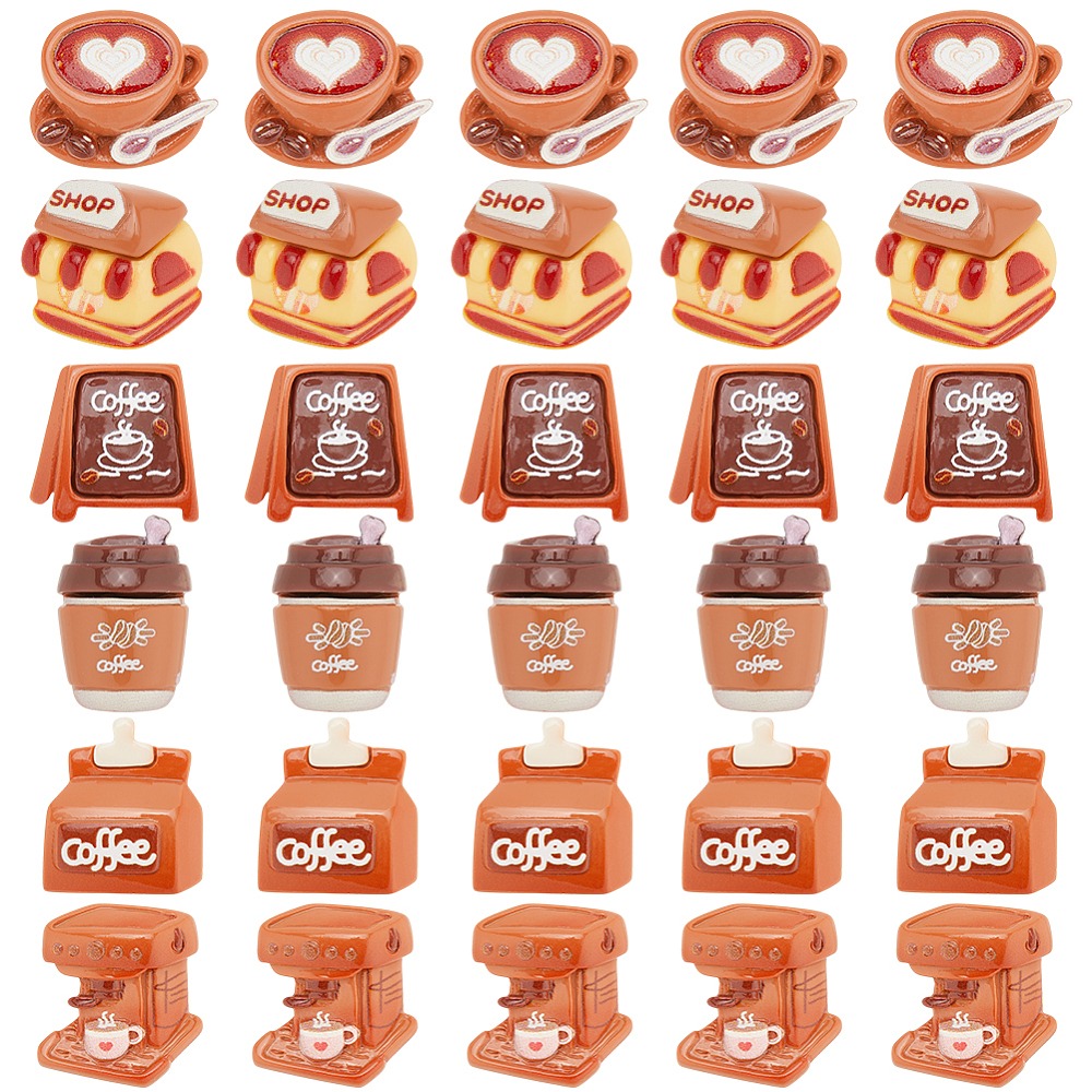 Resin Mixing Cup - 36Pcs 6 Styles Coffee Theme Opaque