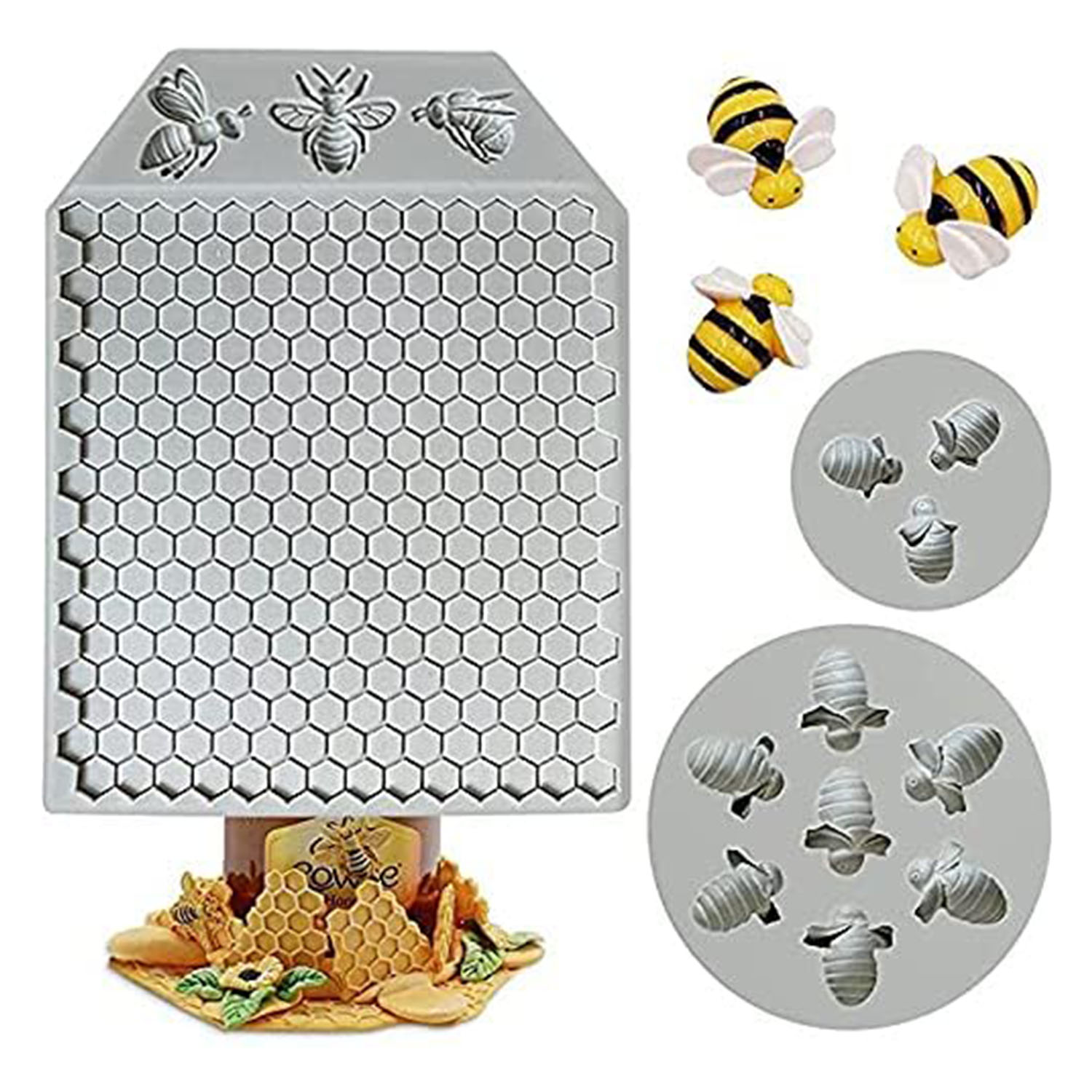Silicone Mold Ocean - 3Pcs Bumble Bee Honeycomb Silicone Molds