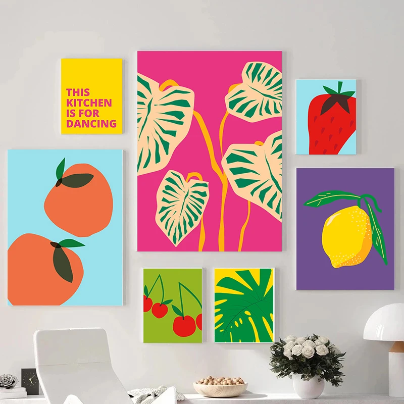 Resin Art Kitchen - Minimalist Diamond Posters Fruit Colorful For