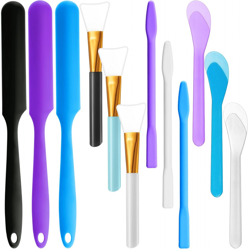 Resin Mixing Cup - 12Silicone Stirring Rod Set，Silicone epoxy brush，Stirring