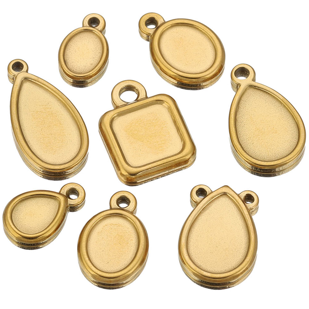 Resin Art Store - 5pcs Stainless Steel Square Drop Round
