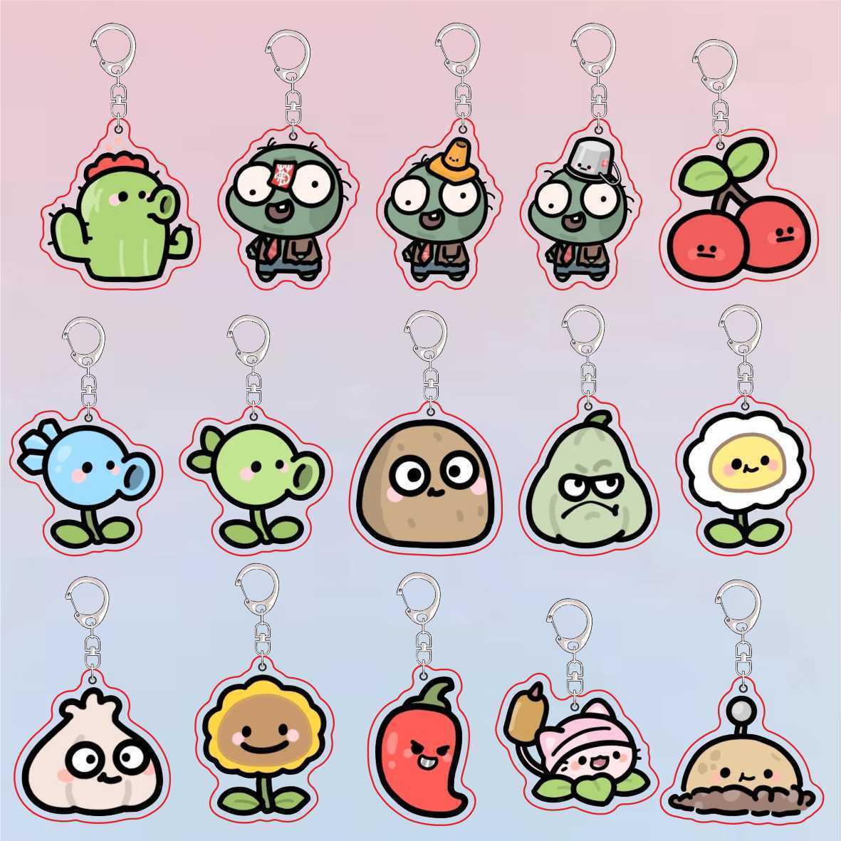 Resin Art Store - Plants Vs Zombies Acrylic Cute Keychain