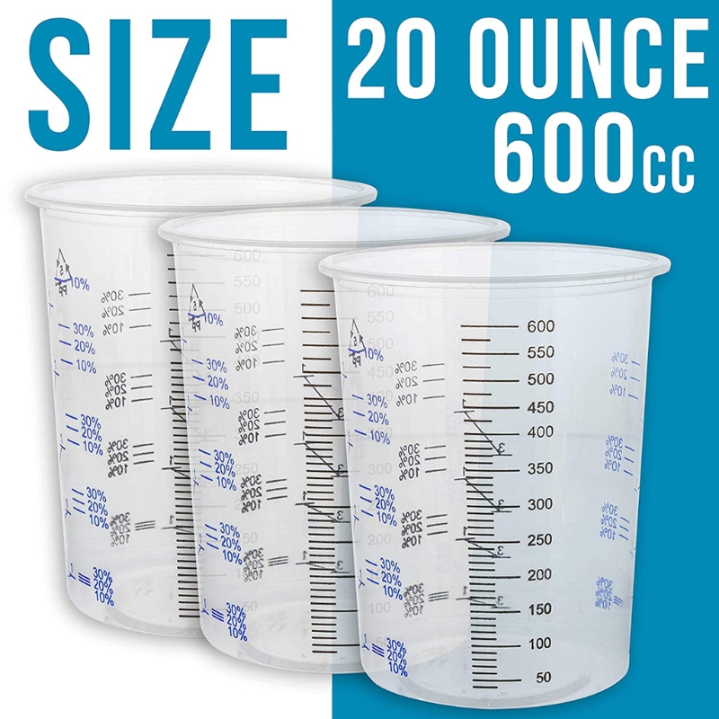 Resin Mixing Cup - 10pcs Disposable Clear Graduated Plastic Mixing