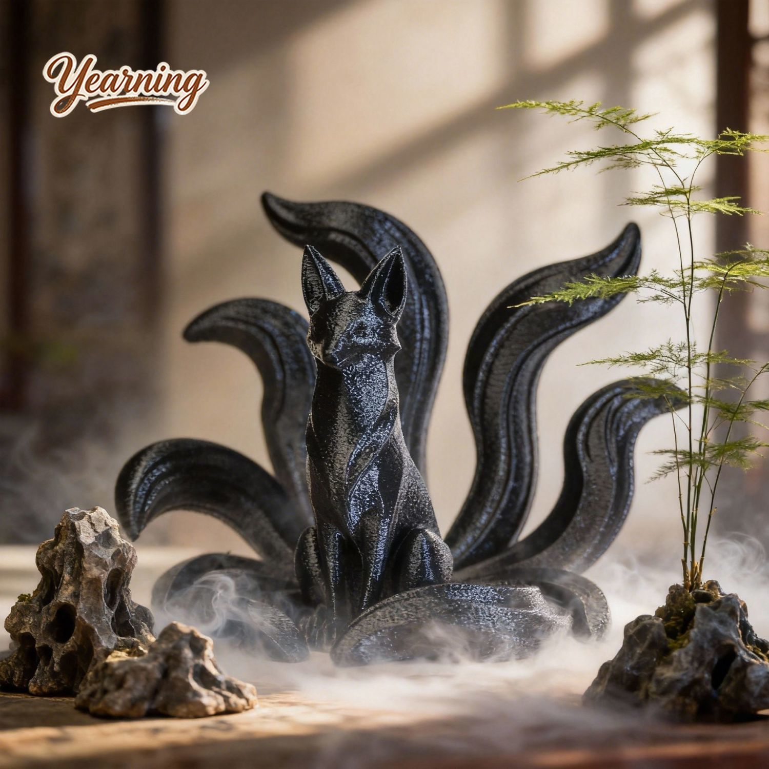 Resin Art Gift For Anniversary - Minimalist Art Ornament Nine Tailed Fox