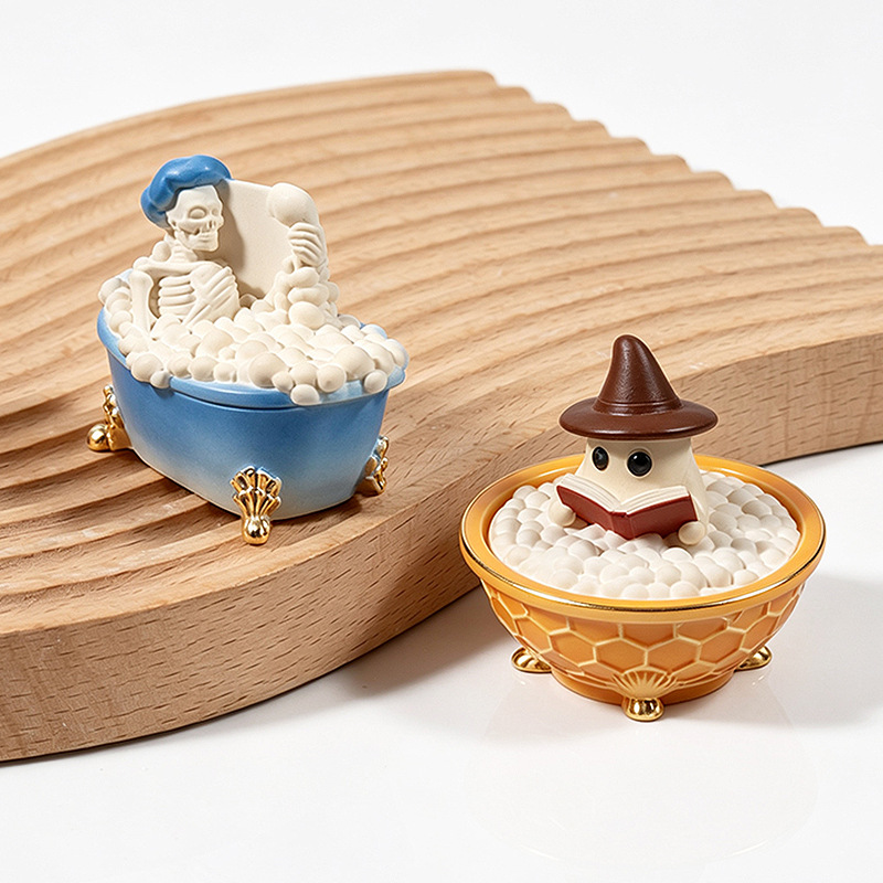 Resin Art Case - Human Skeleton Ghost Bathtub Storage Box