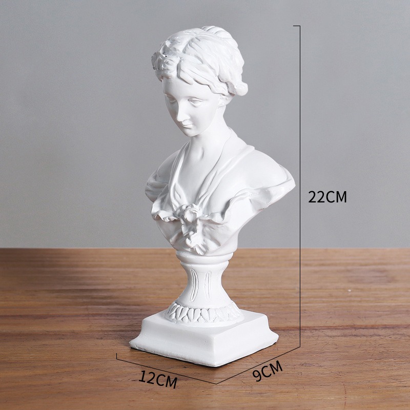 Resin Art Table Top - 1pc Goddess Bust Statue Classical De