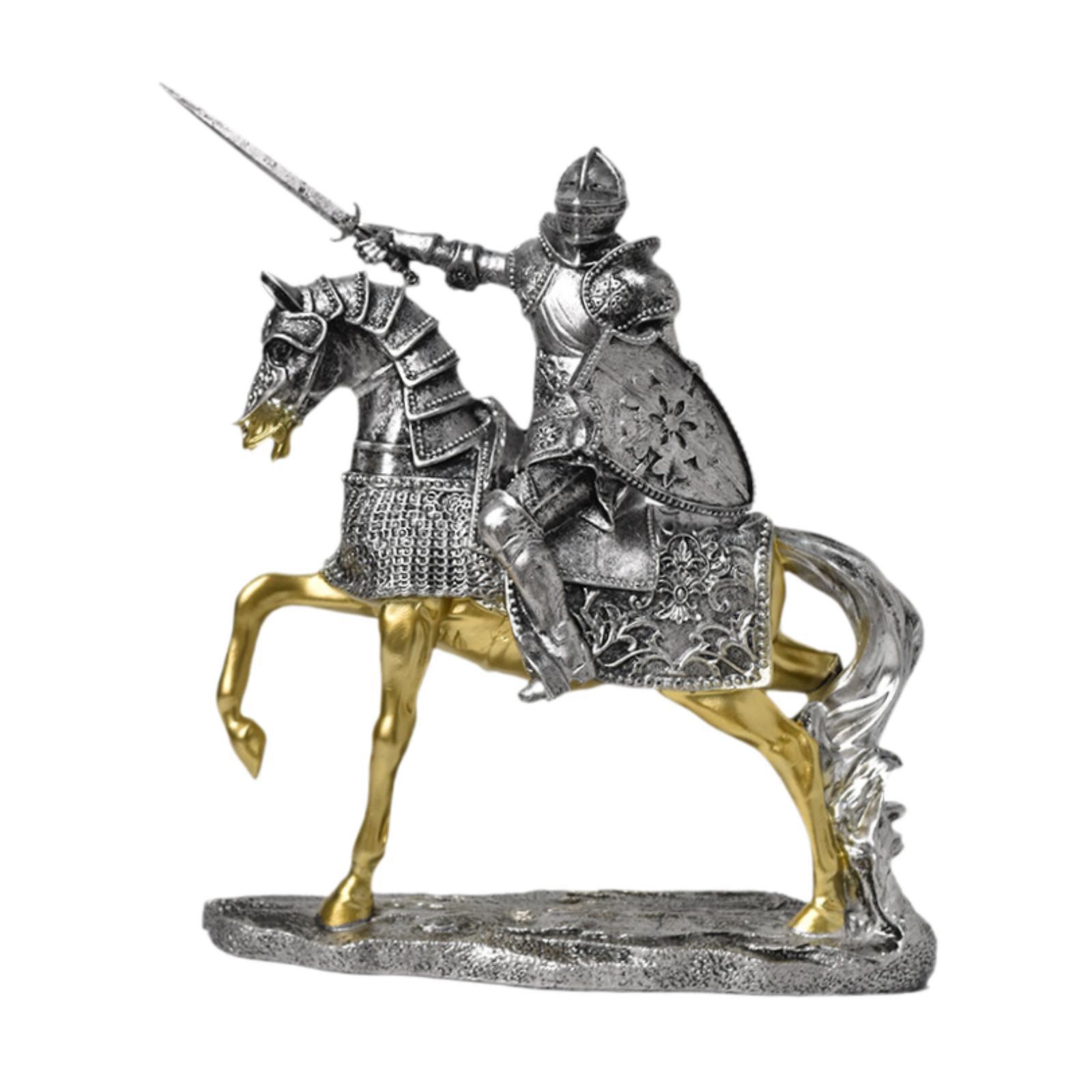 Knight Horse Statue Retro Vint - Resin Art Table Top ulasan dan harga