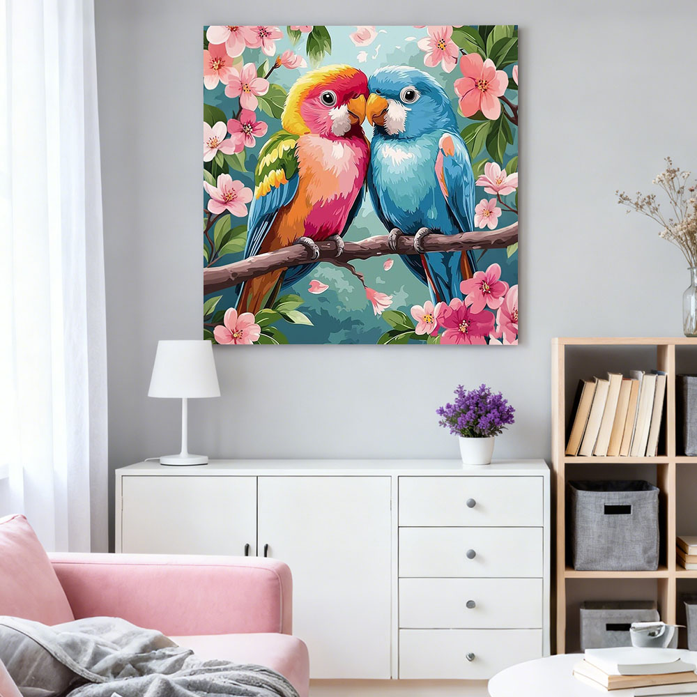 HUACAN Diamond Painting Bird F - Resin Art With Rose ulasan dan harga