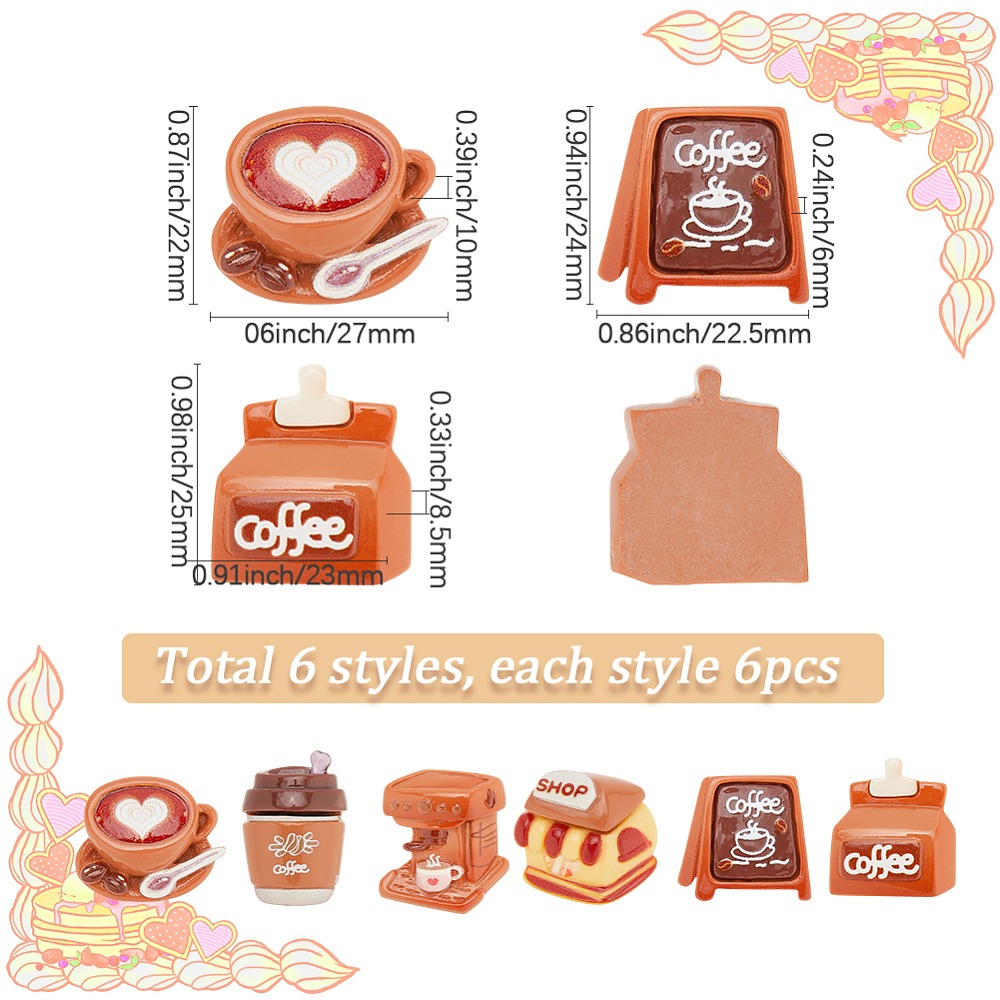 36Pcs 6 Styles Coffee Theme Op - Resin Mixing Cup ulasan dan harga