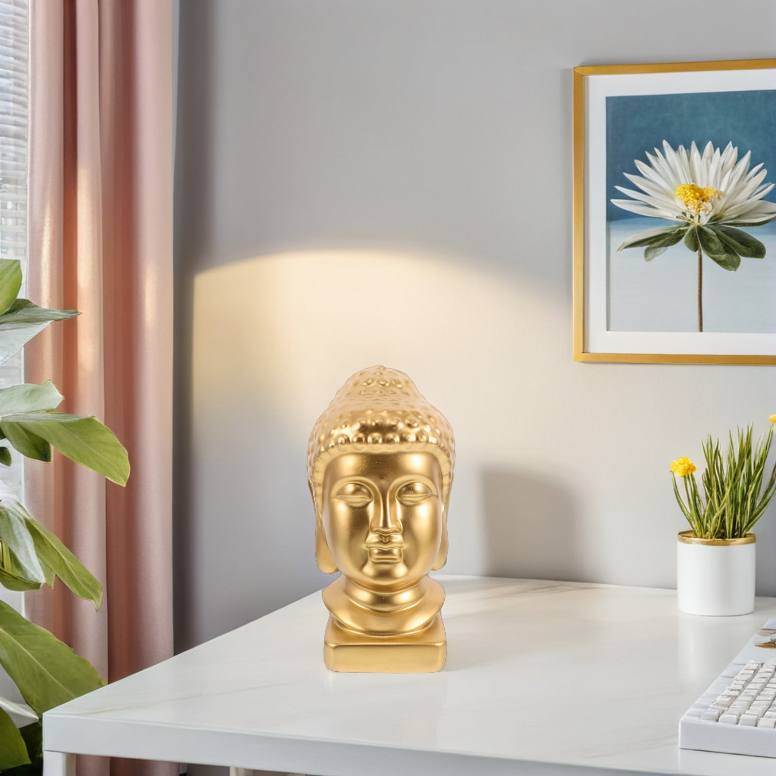 Resin Buddha Head Art Statue E - Resin Art Home Decor ulasan dan harga