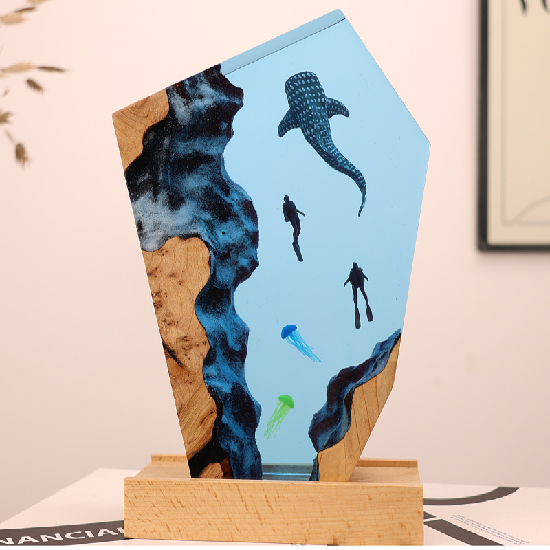 Resin Cave Whale Diver Desktop - Resin Art Gift For Anniversary ulasan dan harga