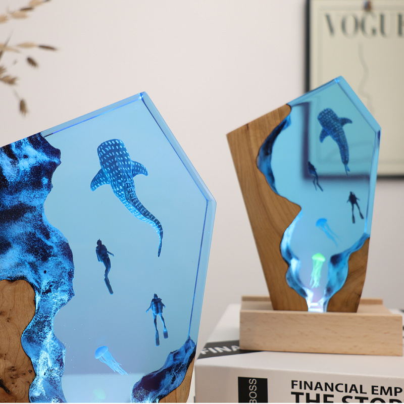 Resin Cave Whale Diver Desktop - Resin Art Gift For Anniversary ulasan dan harga