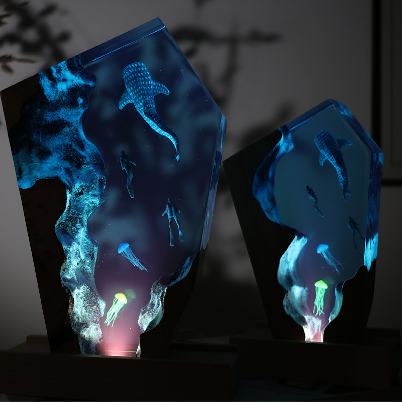Resin Cave Whale Diver Desktop - Resin Art Gift For Anniversary ulasan dan harga