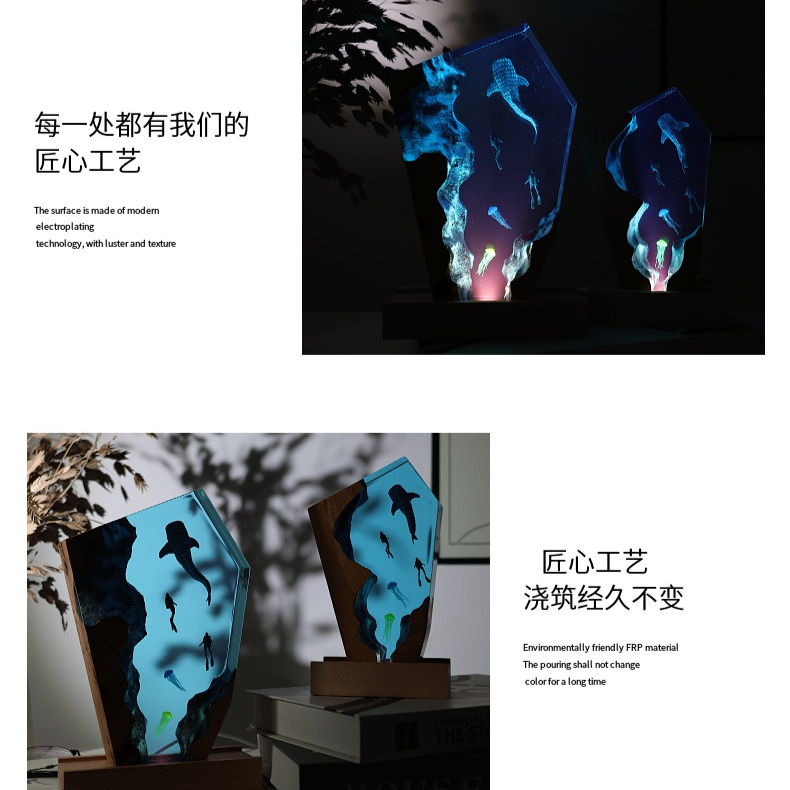 Resin Cave Whale Diver Desktop - Resin Art Gift For Anniversary ulasan dan harga