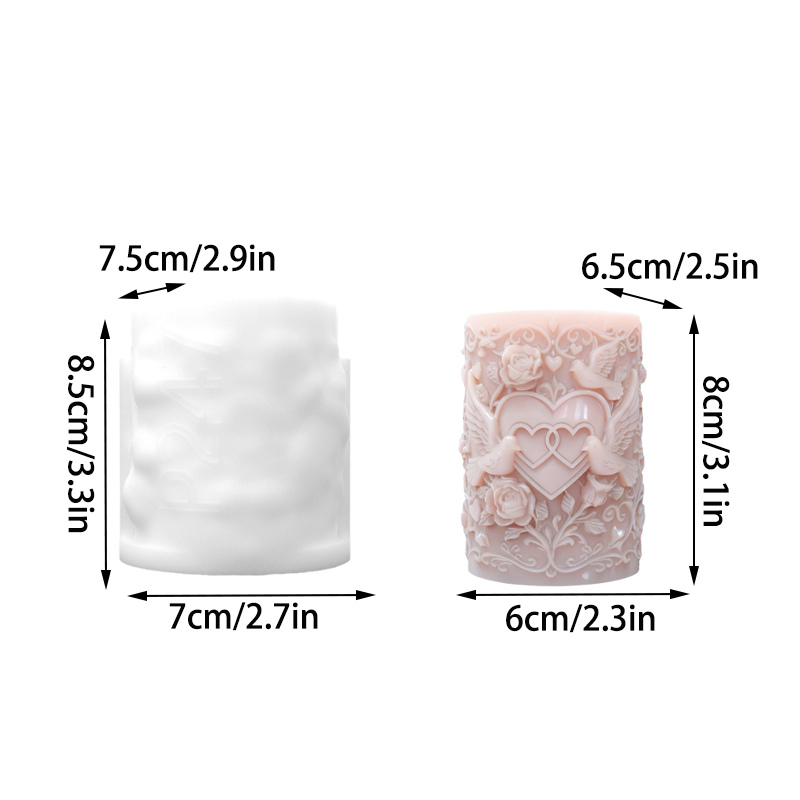 Double Heart Connected White D - Resin Art With Rose ulasan dan harga