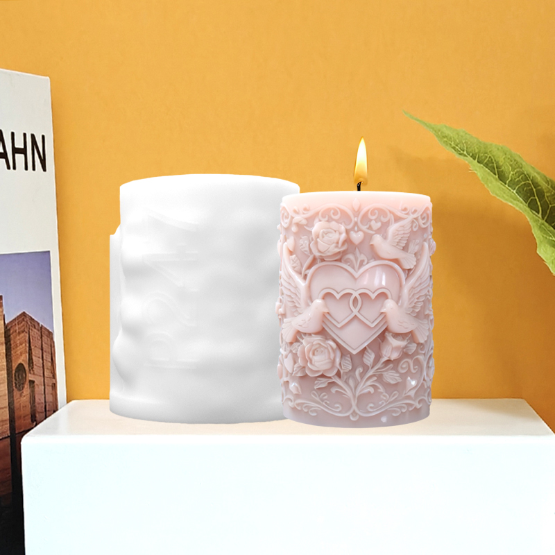 Double Heart Connected White D - Resin Art With Rose ulasan dan harga