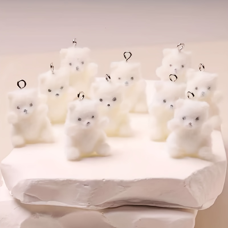 6Pcs Polar Bear Resin Charms C - Resin Art Things ulasan dan harga