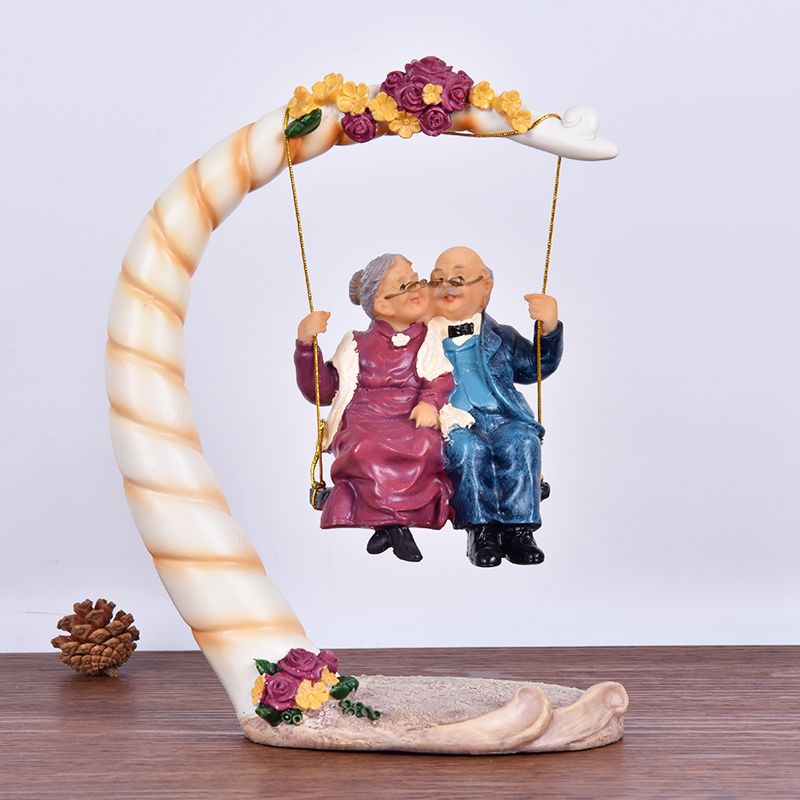 Chinese Swing Old Couples Resi - Resin Art Gift For Anniversary ulasan dan harga