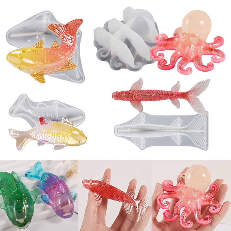 3D Koi Fish Shaped Epoxy Resin - Silicone Mold Ocean ulasan dan harga