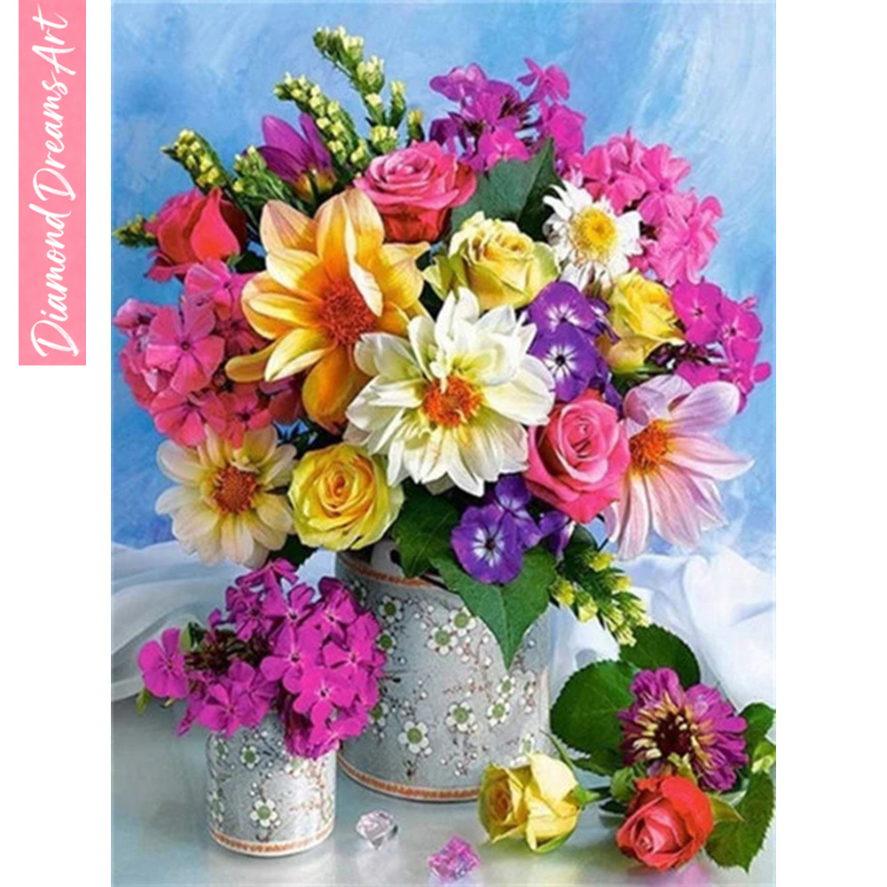 Full Diamond Mosaic Flower 5D  - Resin Art With Rose ulasan dan harga