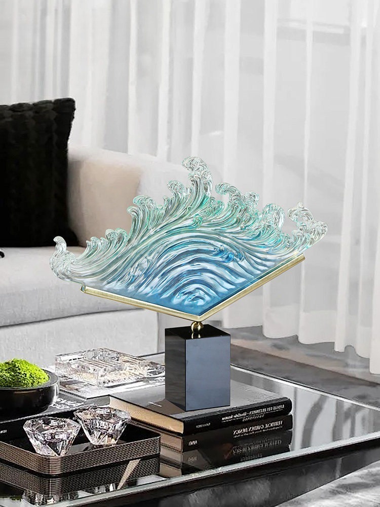 Transparent Gradient Ocean Wav - Resin Art Gift For Anniversary ulasan dan harga