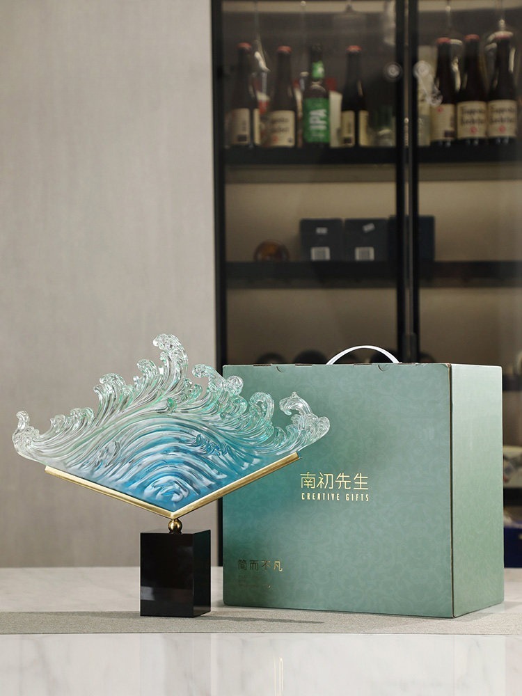 Transparent Gradient Ocean Wav - Resin Art Gift For Anniversary ulasan dan harga