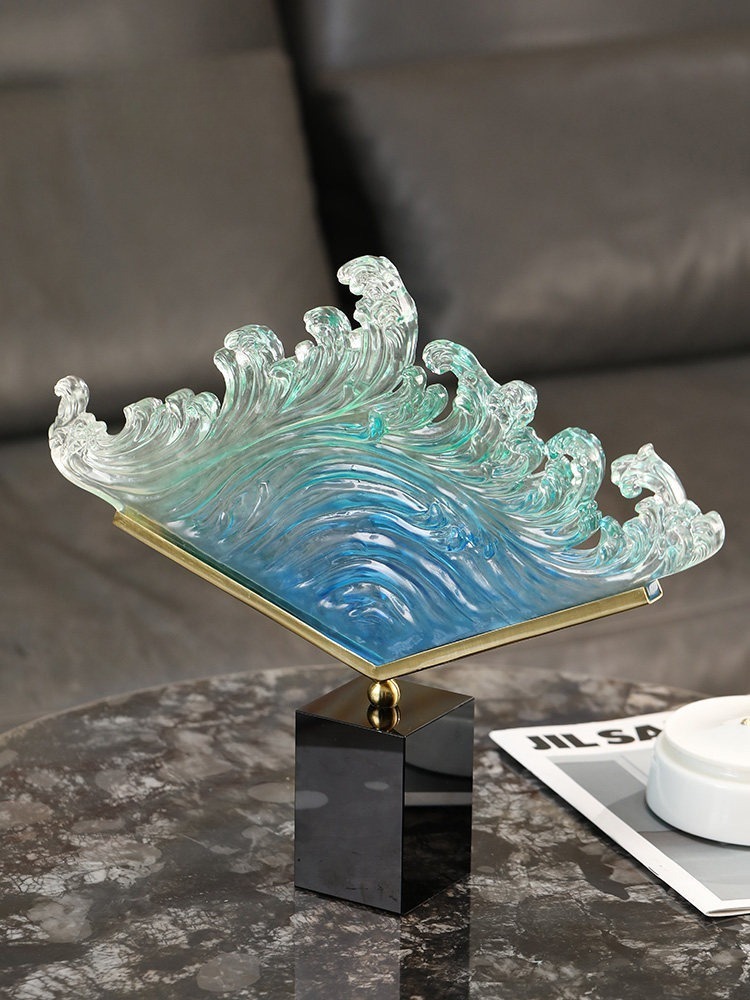 Transparent Gradient Ocean Wav - Resin Art Gift For Anniversary ulasan dan harga