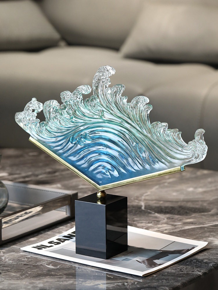 Transparent Gradient Ocean Wav - Resin Art Gift For Anniversary ulasan dan harga
