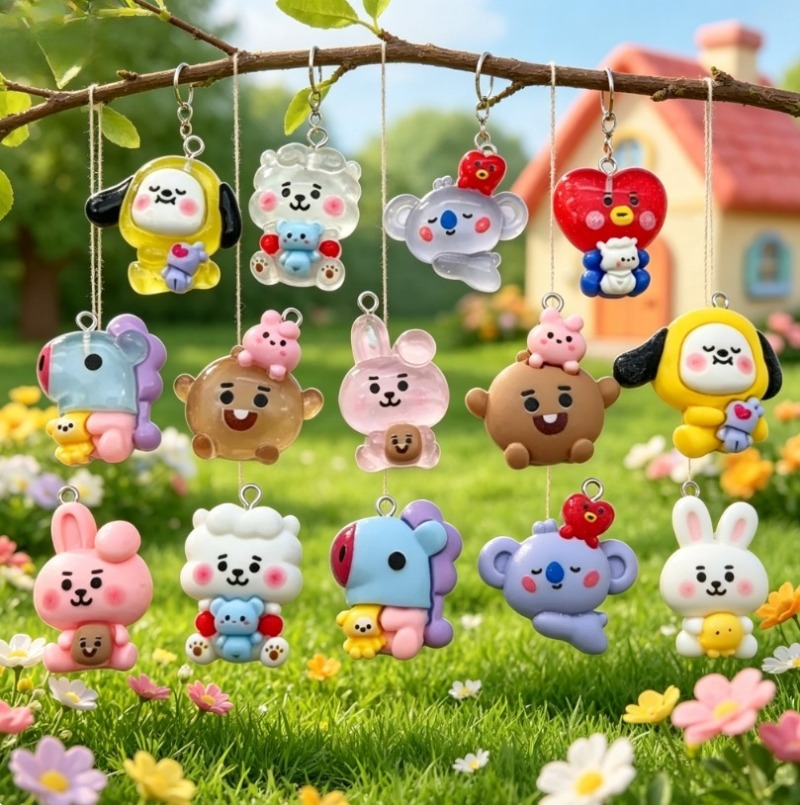7pcs BT21 Resin Cartoon Charm  - Resin Art Store ulasan dan harga