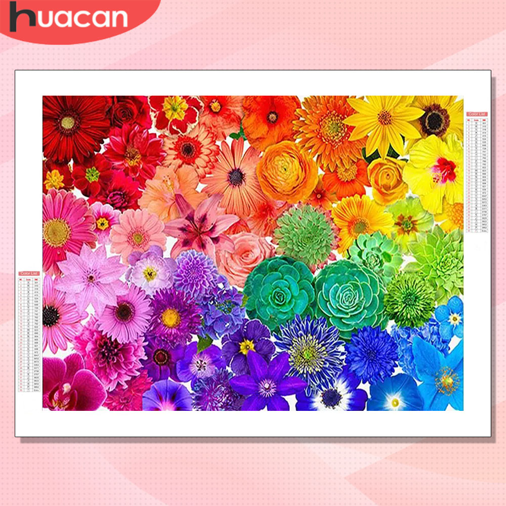 HUACAN Diamond Art Kits Flower - Resin Art With Rose ulasan dan harga