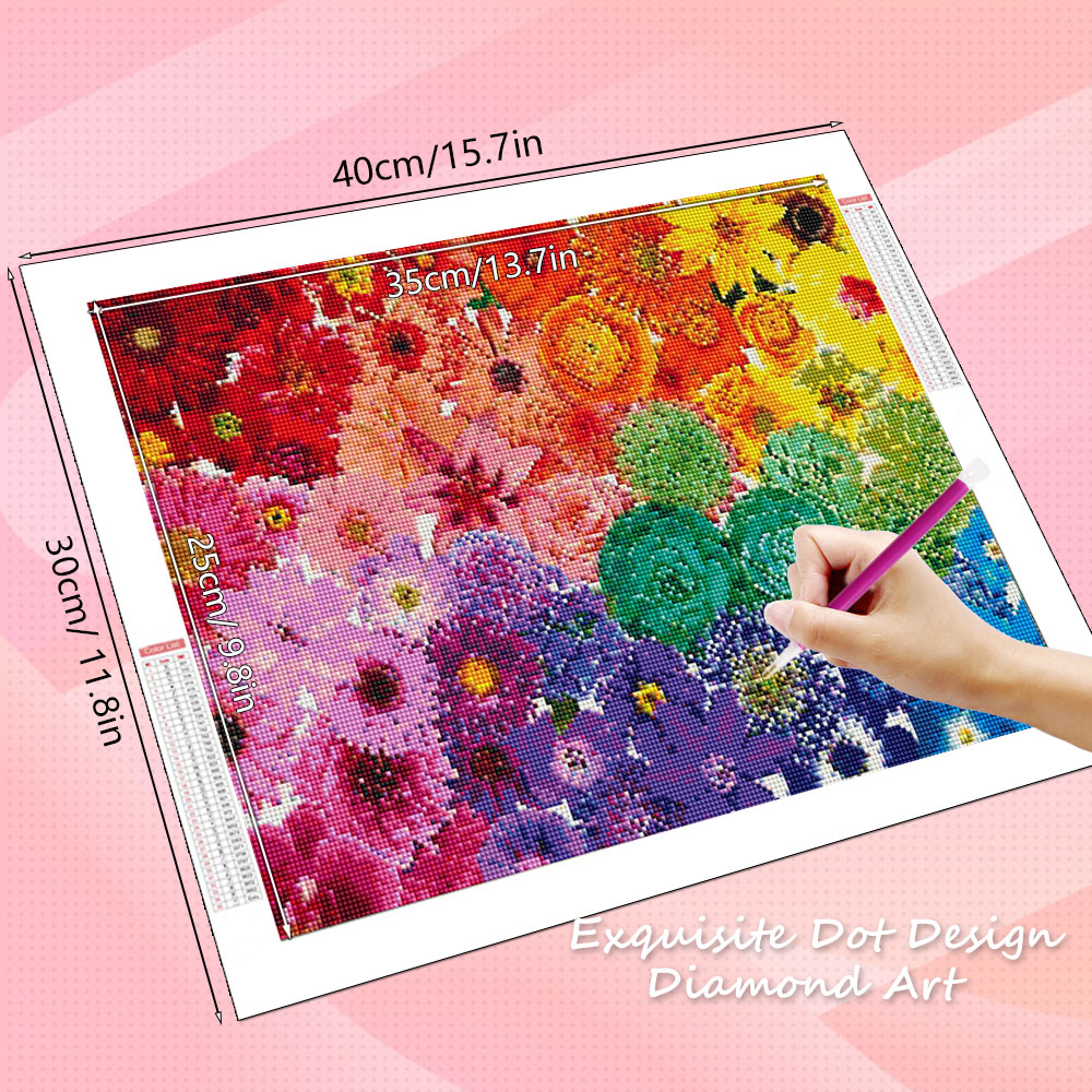 HUACAN Diamond Art Kits Flower - Resin Art With Rose ulasan dan harga