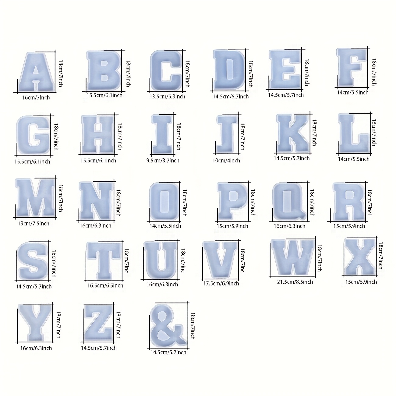 7-Inch Large Letter Resin Mold - Resin Art Letters ulasan dan harga