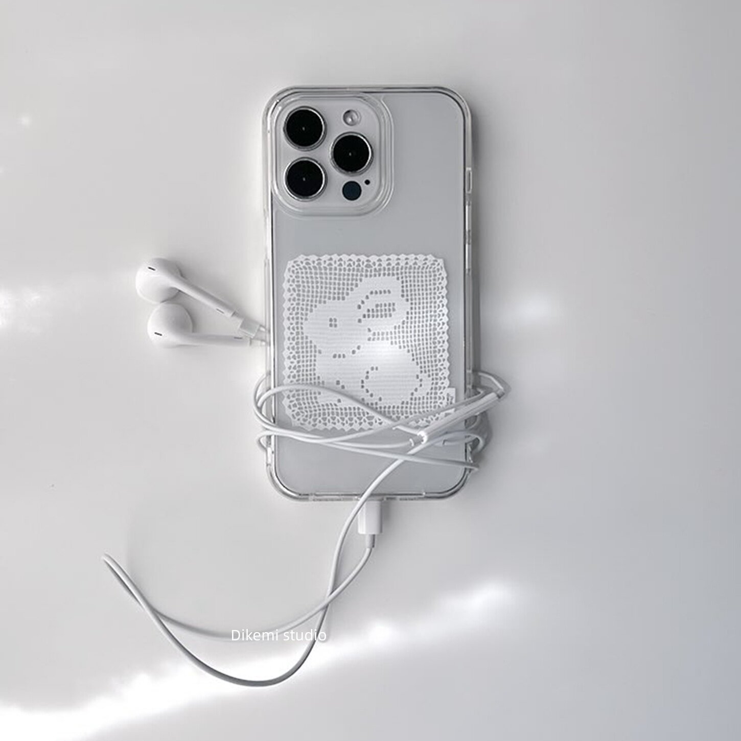 Korean Ins White Lace Pattern  - Resin Art Phone Case ulasan dan harga