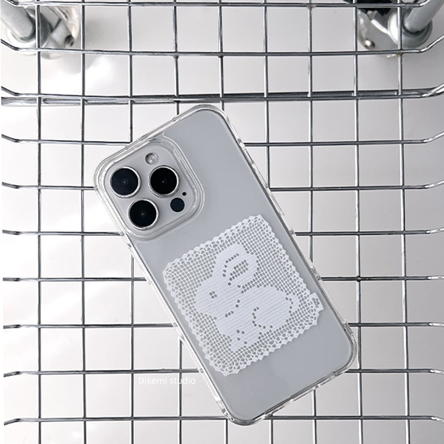 Korean Ins White Lace Pattern  - Resin Art Phone Case ulasan dan harga