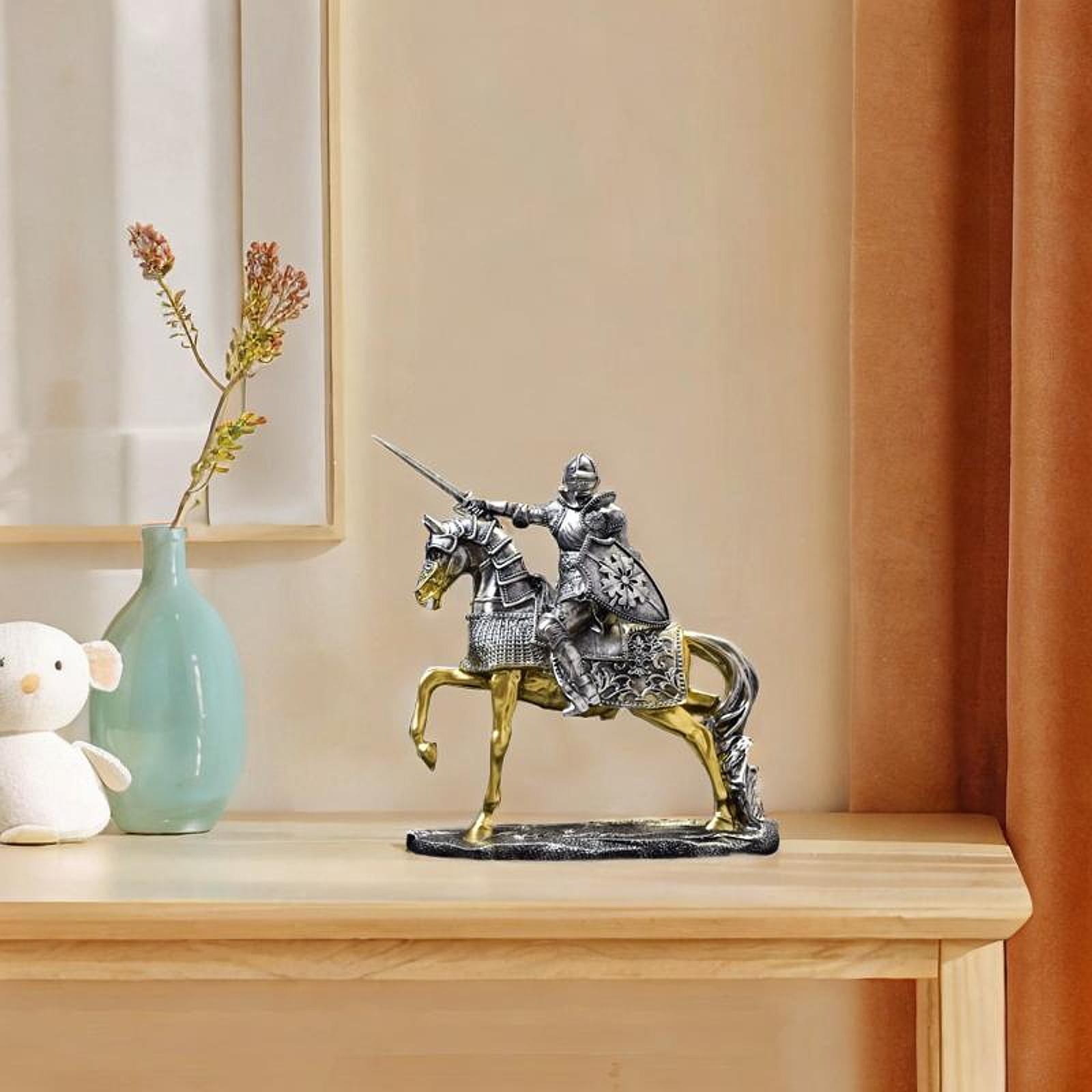 Knight Horse Statue Retro Art  - Resin Art Table Top ulasan dan harga