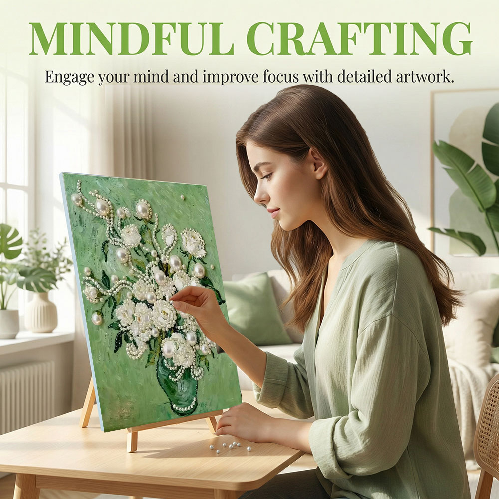 Huacan DIY Pearl Art Painting  - Resin Art With Rose ulasan dan harga